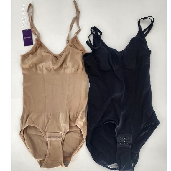 Hey Shape Viral Smoothing Bodysuit Bundle Black & Nude Women’s Size Large - Picture 2 of 5